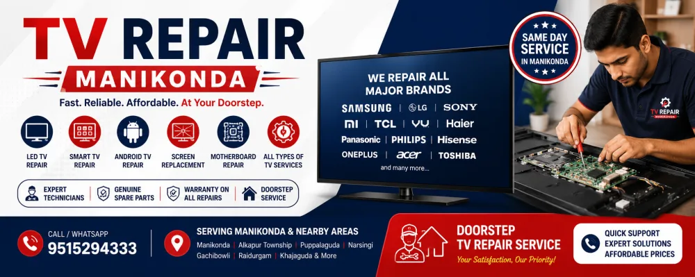 Smart TV Repair in Manikonda, Hyderabad – Same-Day Doorstep Service! 📺✨