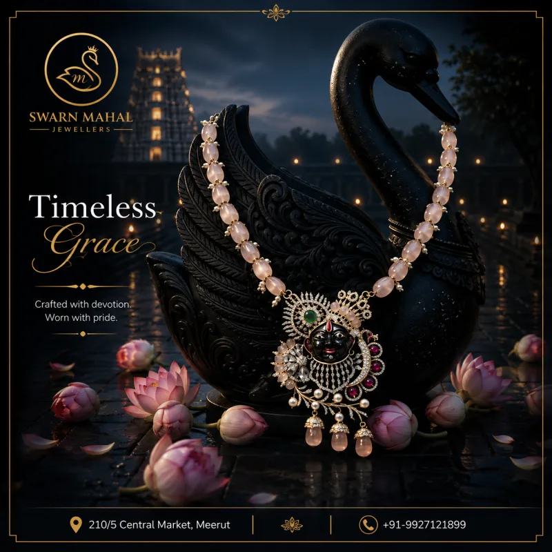 Devotional Rose Quartz & Pearl Deity Necklace