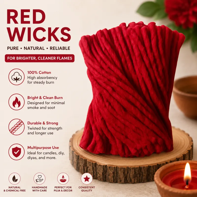 Sidkudil Red Pooja Wicks (Pack of 2)