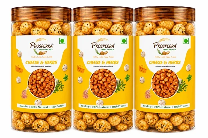 Cheese & Herbs Makhana Pack of 3 - Prosperra Grains & Nuts
