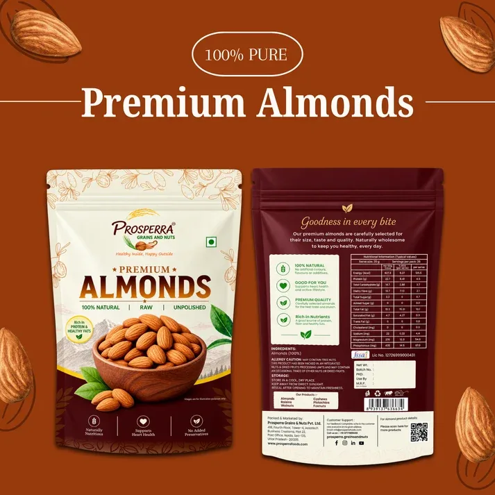 Prosperra Premium Almonds – Raw, Unpolished & Natural Almonds